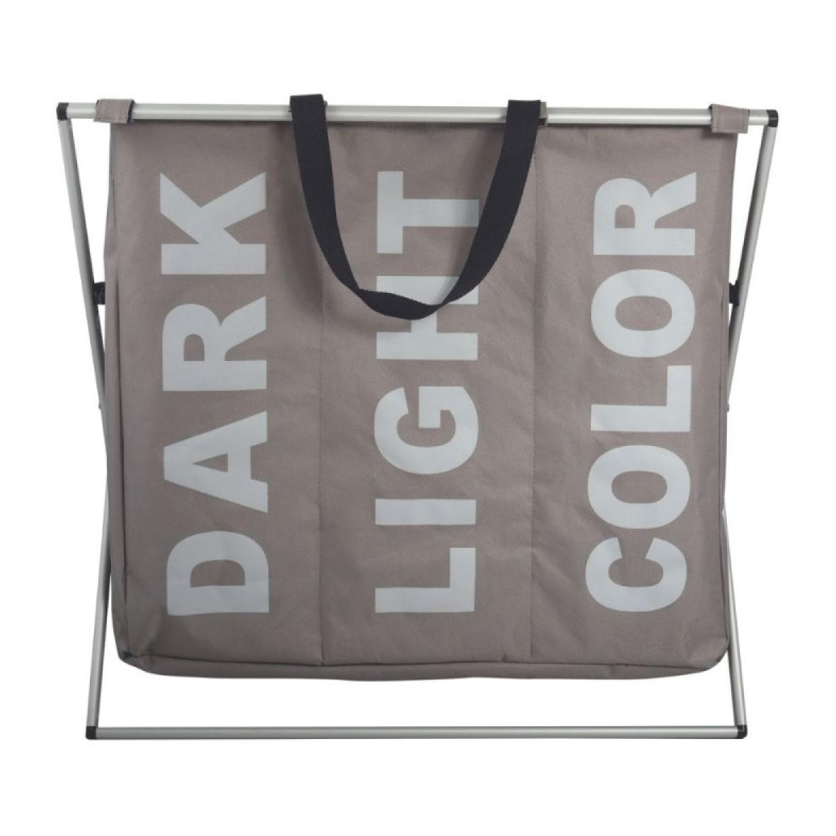 Panier à linge 3 compartiments DARK LIGHT COLOR (3x30L) Taupe MSV