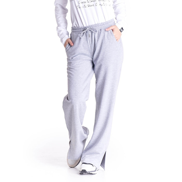 Pantalón polar mujer corte ancho lentejuelas