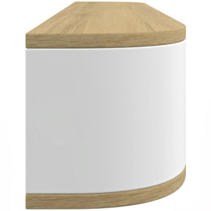 Console suspendue Elora 1 porte effet hêtre et blanc