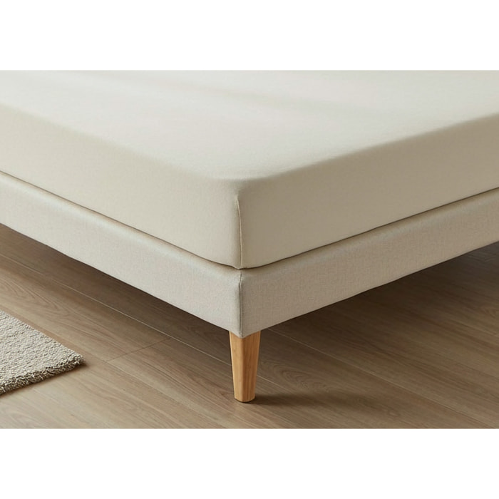 Lenzuolo Sotto Con Angoli No Stiro Tinta Unita Francesca Panna