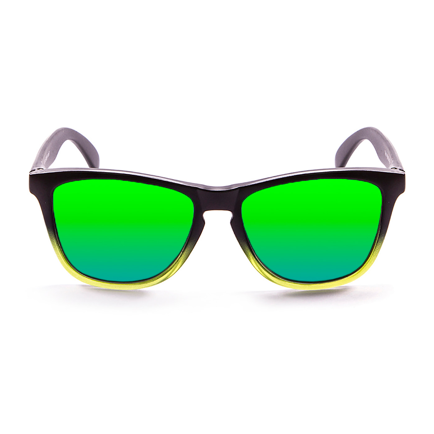 Gafas de sol OCEAN SEA - Negro mate arriba y verde transparente abajo con revo verde