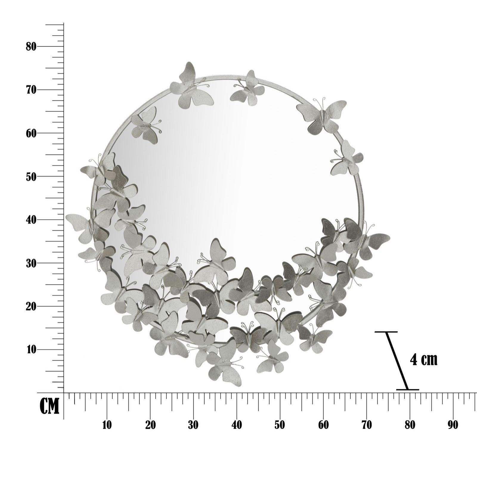 SPECCHIO FARFALLE ROUND SILVER CHARME 1921 ARGENTATO