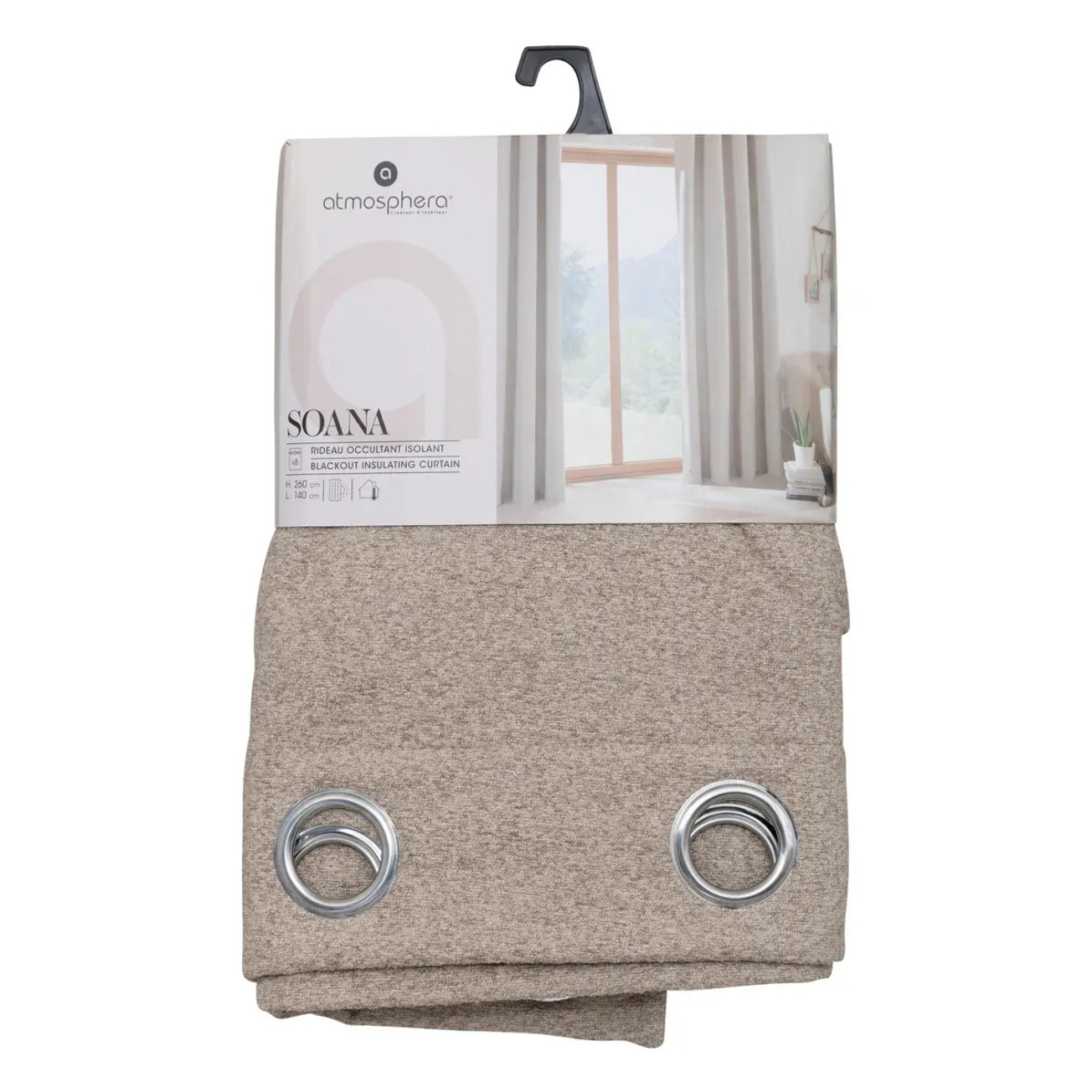 Rideau isolant/occultant Soana beige 140x260cm