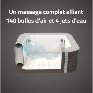 Bestway Spa gonflable carré Lay-Z-Spa Cabo Smart HydroJet EnergySense avec WiFi 4-6 personnes