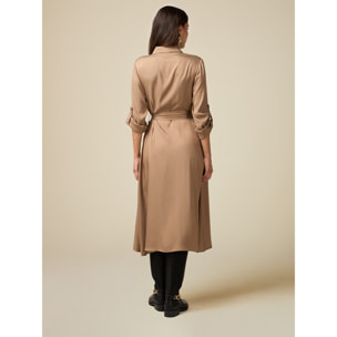 Oltre - Vestido camisero de viscosa - Beige