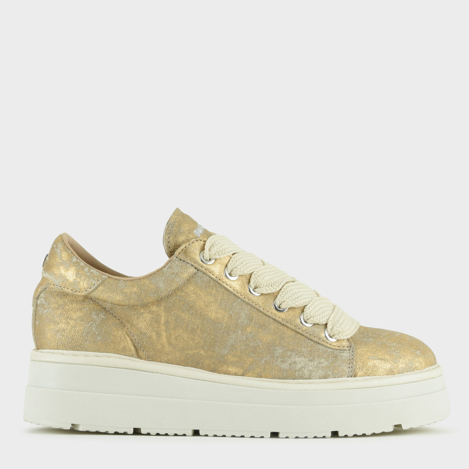 SCARPA ALLACCIATA P89 DONNA IN PELLE LAMINATA ORO