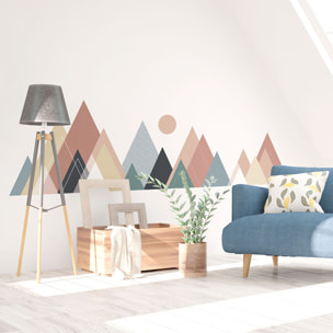 Stickers muraux - Décoration chambre salon - Autocollant Sticker mural géant montagnes scandinaves COLUMBANA