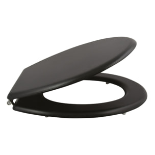 Abattant wc MDF CLEO Noir mat - Charnières Inox MSV