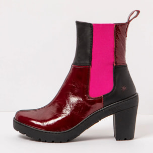 Botines con tacón 1762 NAPPA-FLASH BURDEOS-BLACK/ TRAVEL color Burdeos-black