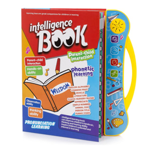 Study Book, libro electrónico educativo con sonidos, en inglés. Actividades matemáticas, lengua, creativas.