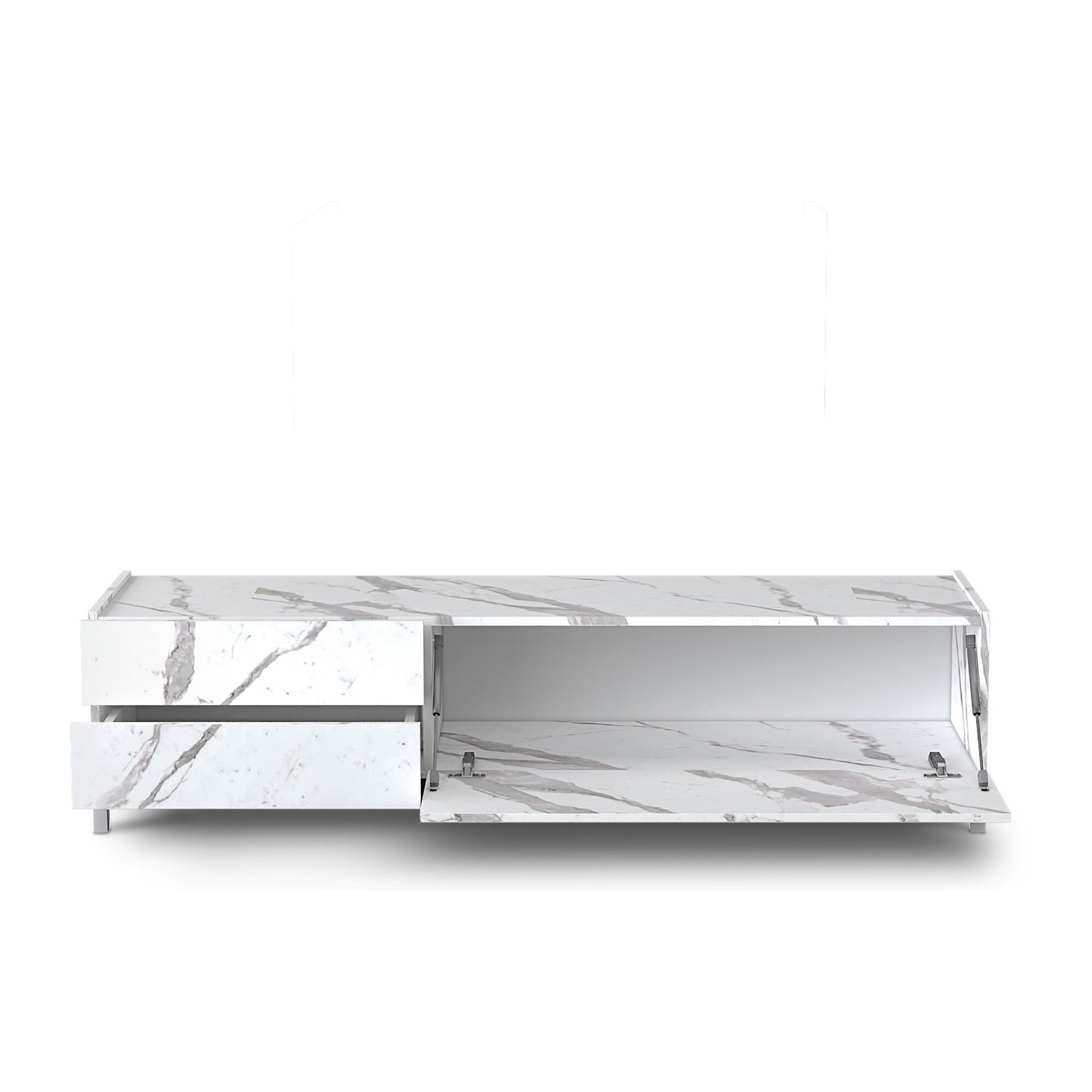 ORESTELUCHETTA porta TV BURHAM WHITE MARBLE