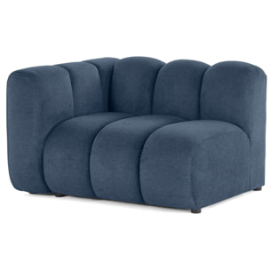 Debbie - module d'assise gauche en tissu texturé - Bleu