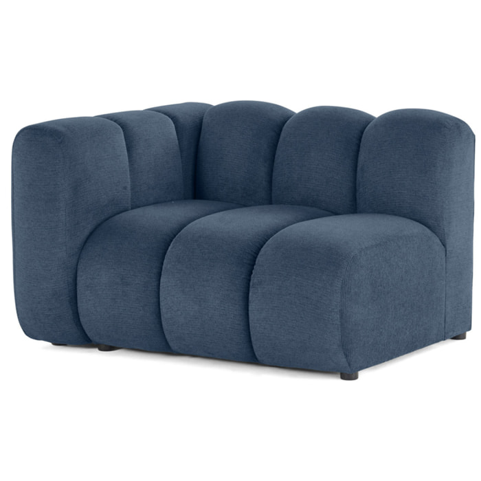 Debbie - module d'assise gauche en tissu texturé - Bleu