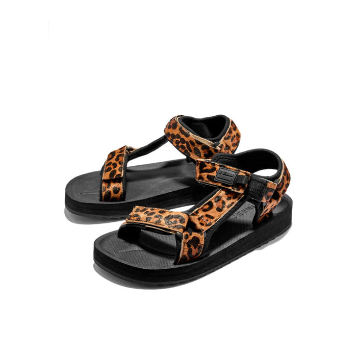 Sandalias de Tiras de  Mujer con Estampado en Leopardo