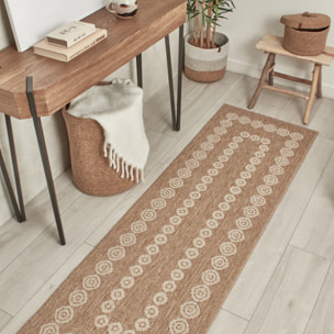 Nature - tapis effet jute blanc