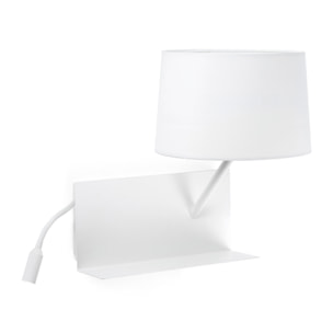 HANDY Lampe applique blanche avec lecteur LED droite