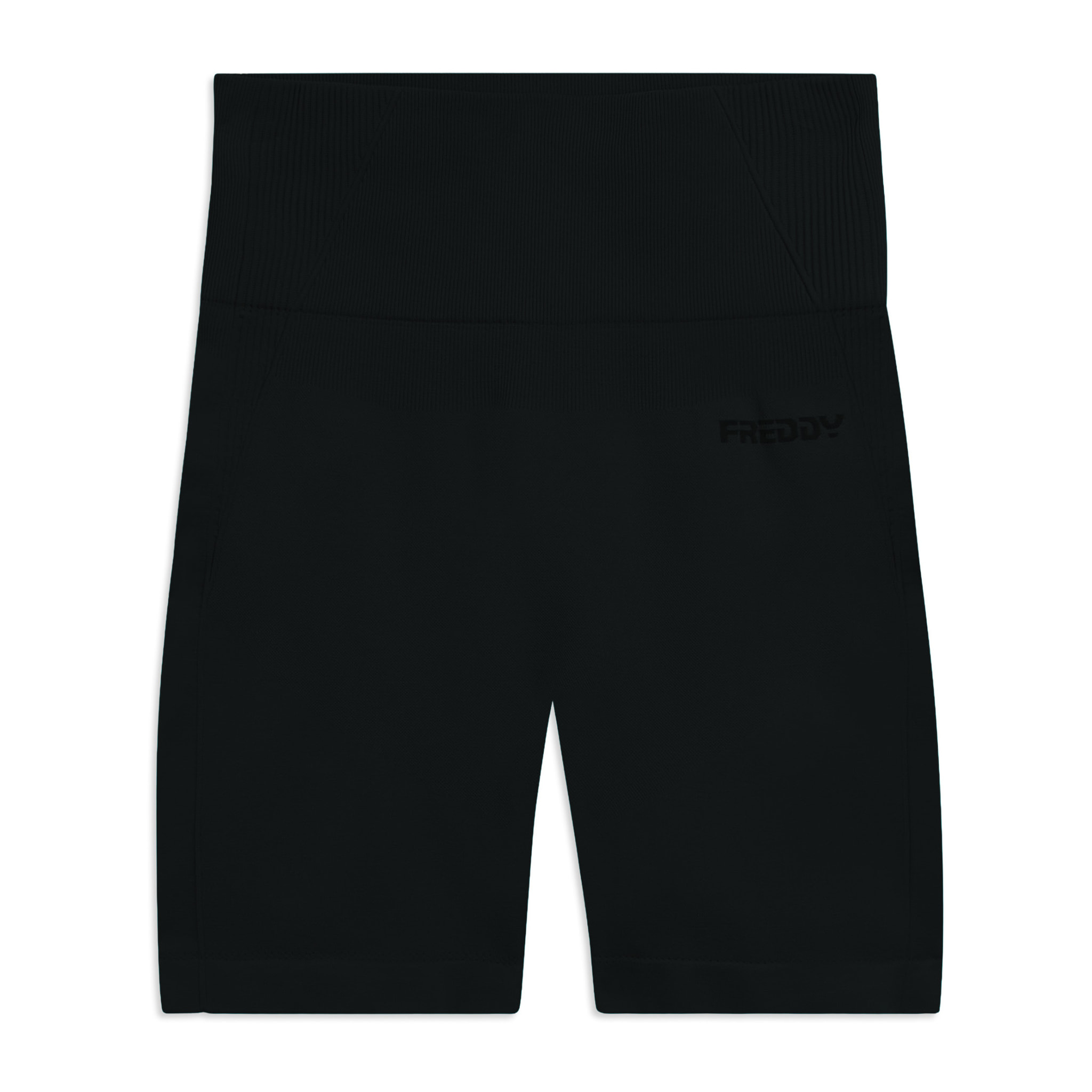 Leggings Corti Seamless con Vita Alta e Inserti in Costina