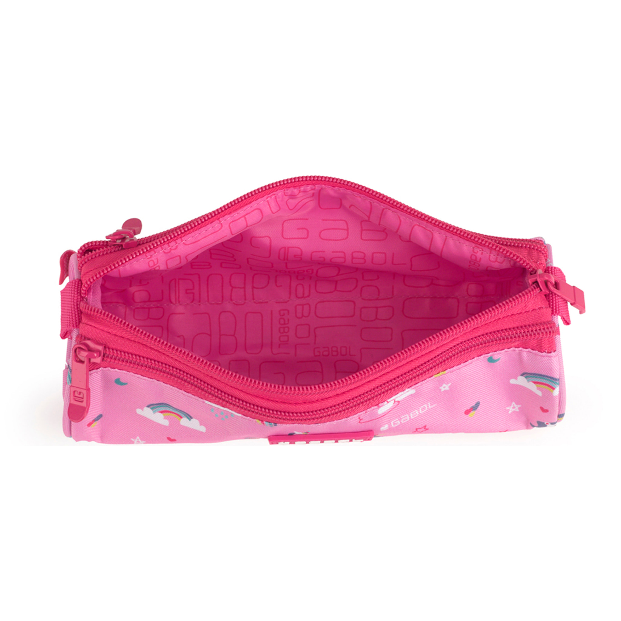 Estuche triple Gabol RAINBOW con unicornio y resistente al agua