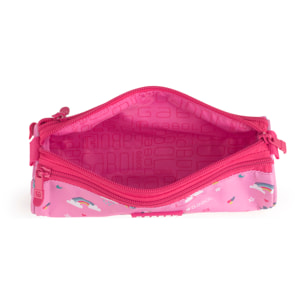Estuche triple Gabol RAINBOW con unicornio y resistente al agua