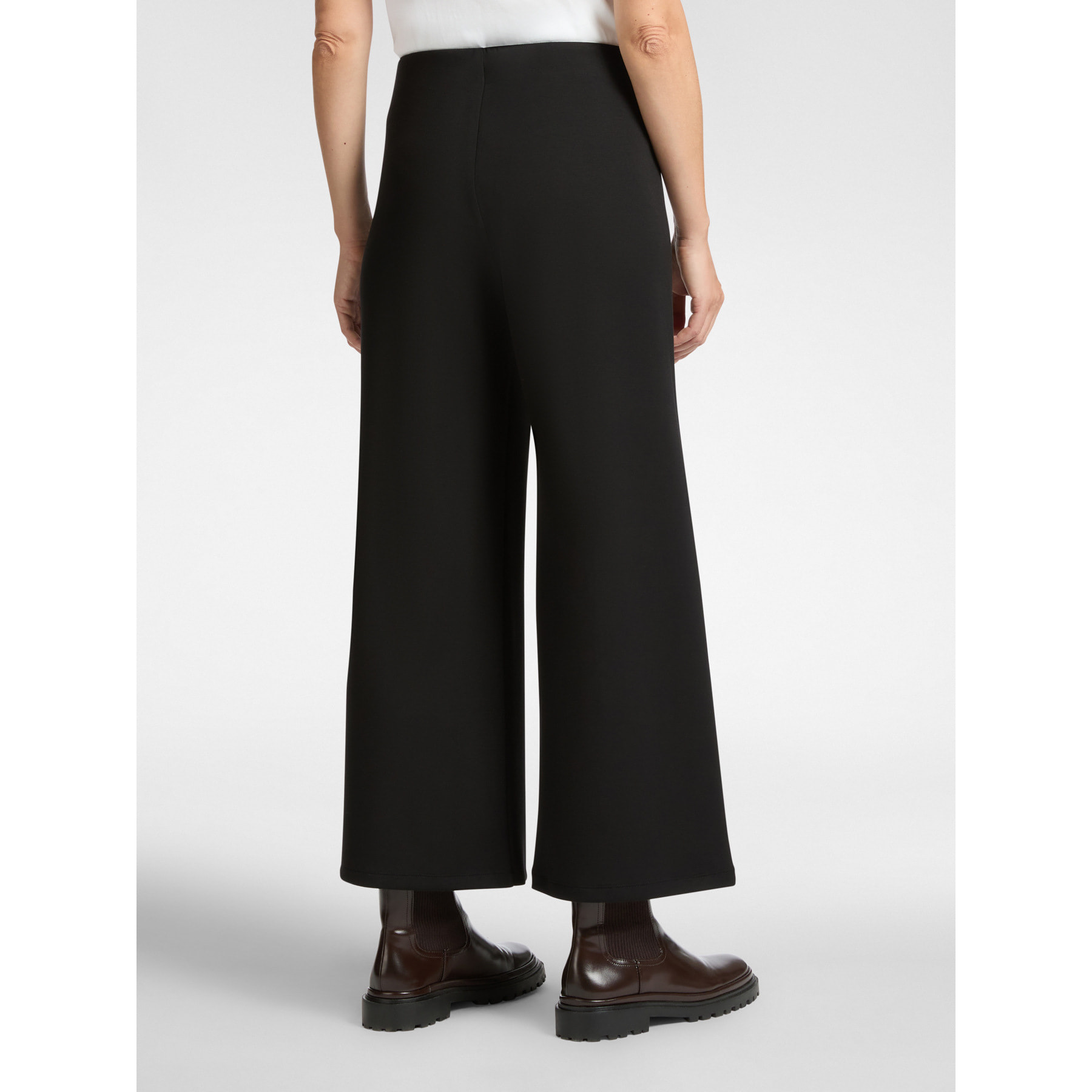 Elena Mirò - Pantaloni cropped in scuba leggero - Nero