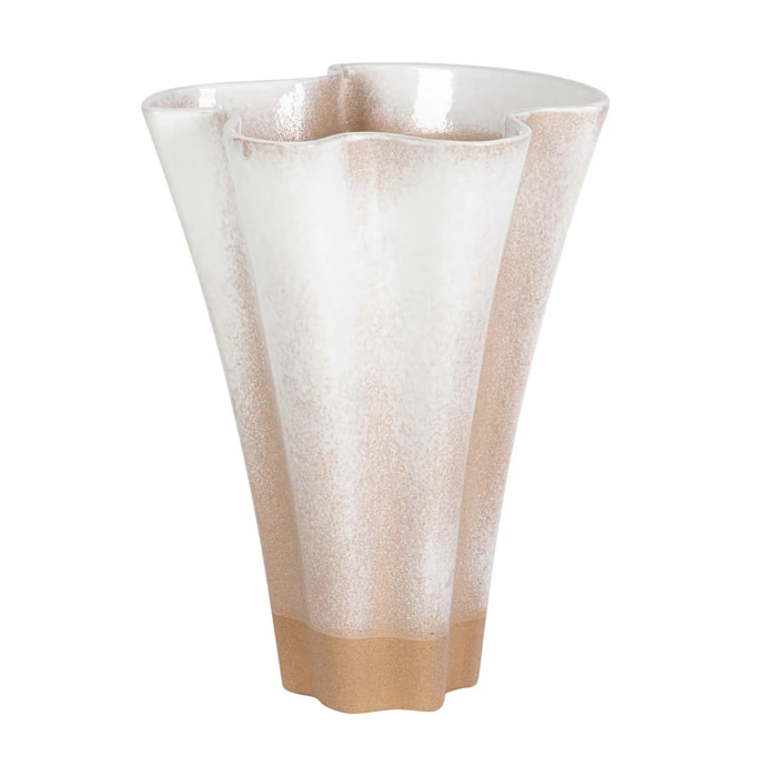 Florero Ceramica Beige 26x26x35 Cm