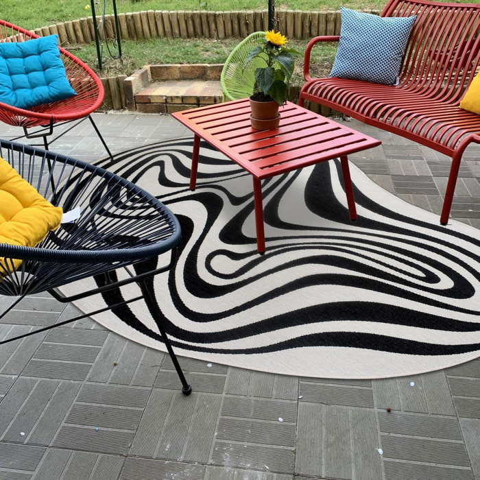 Tapis rond d'extérieur, kilim reversible EX1 DALI