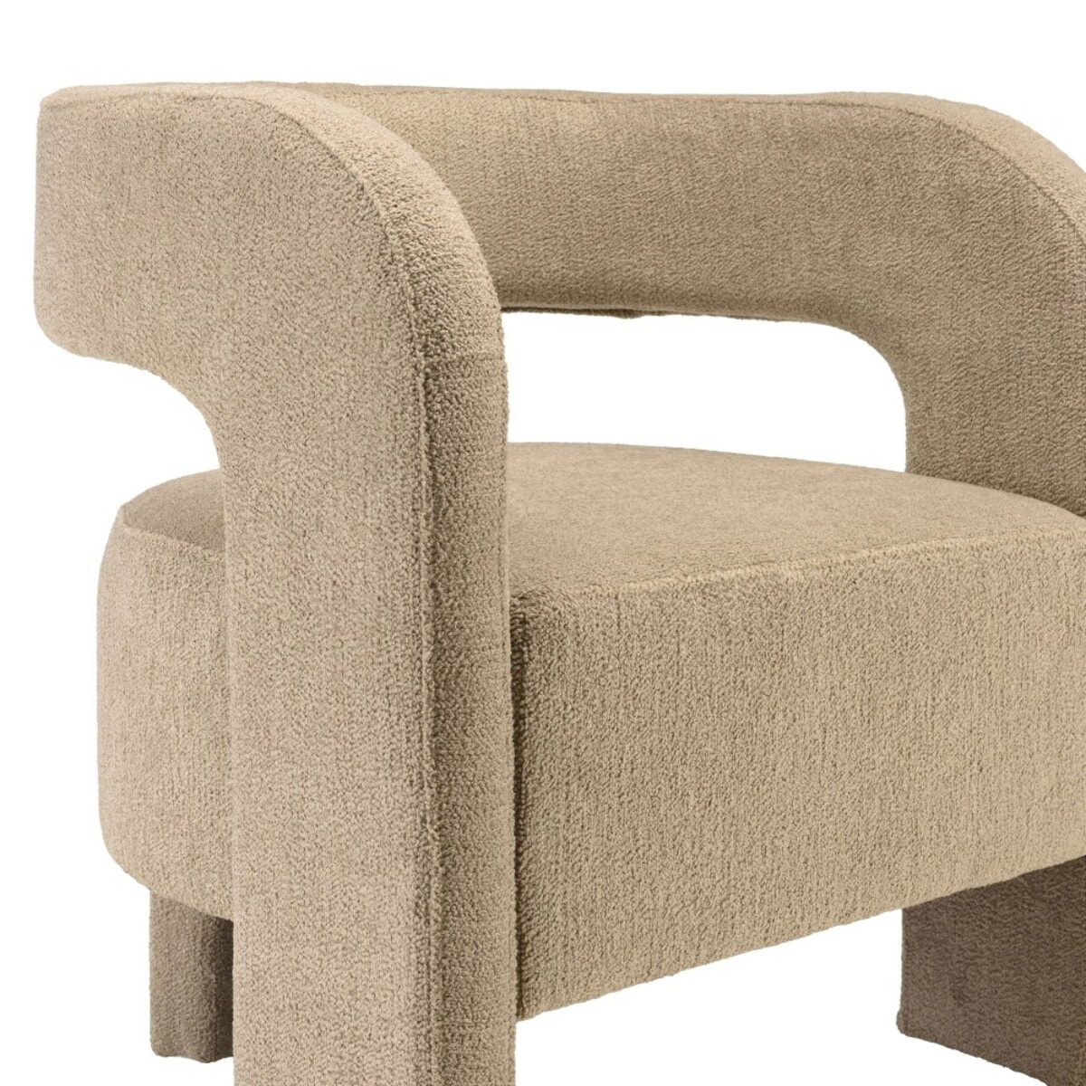 AGATHE - Fauteuil design en tissu beige