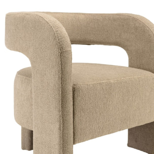 AGATHE - Fauteuil design en tissu beige