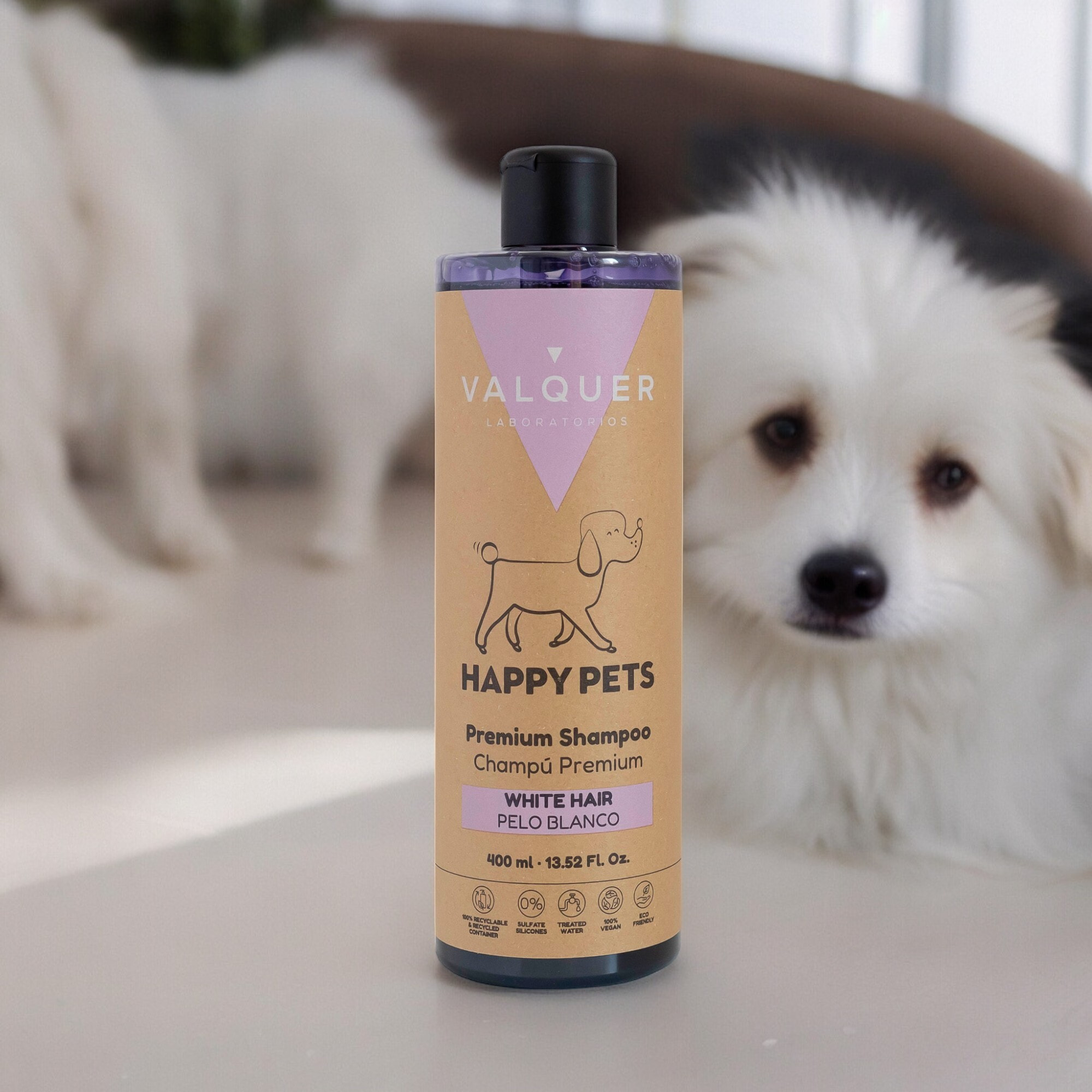 Valquer Champú Premium para Mascotas de Pelo Blanco - 400 ml