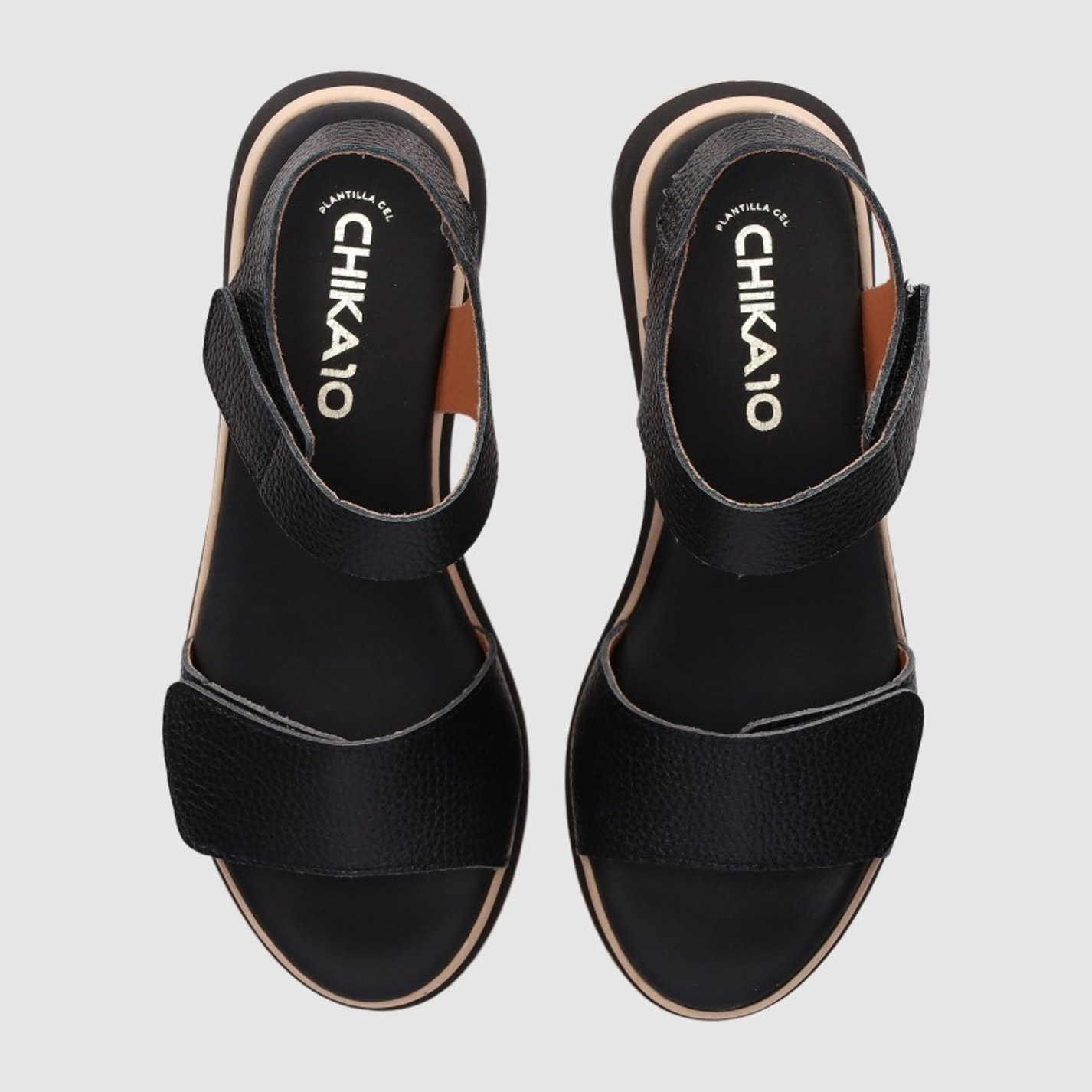 Sandalias de Piel - Negro - Tacón: 4 cm