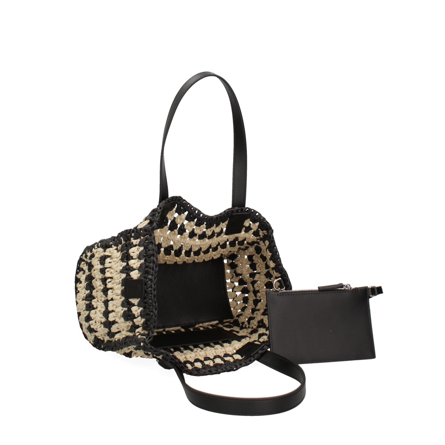 Borsa a mano da donna - Modello False - Paglia intrecciata - 32.0 x 21.0 x 14.0 cm