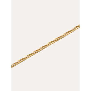 Collar Cadena Barbada Acero Baño Oro