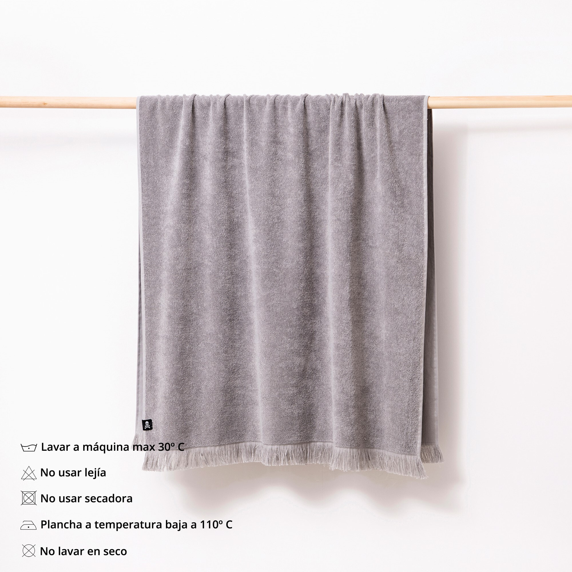 Toalla hamman 80x165cm 100%algodón 380gsm gris claro scalpers home