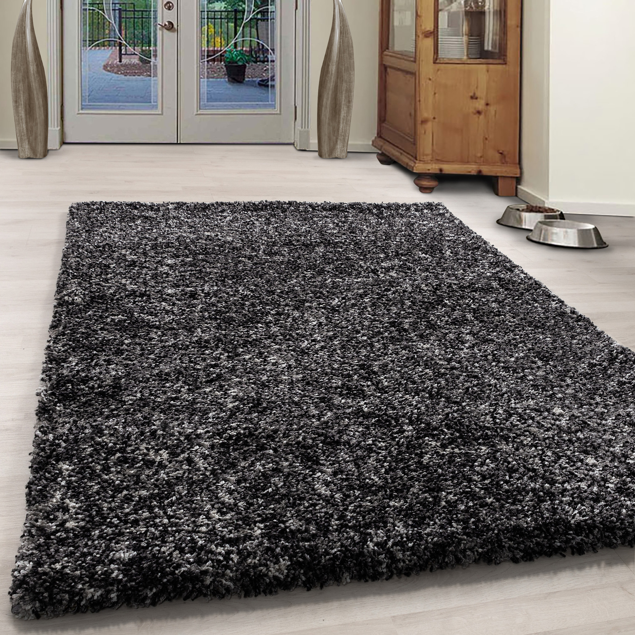 ENJOY - Tapis shaggy à poils longs anthracite