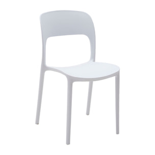 set 4 sedie impilabili in polipropilene bianche