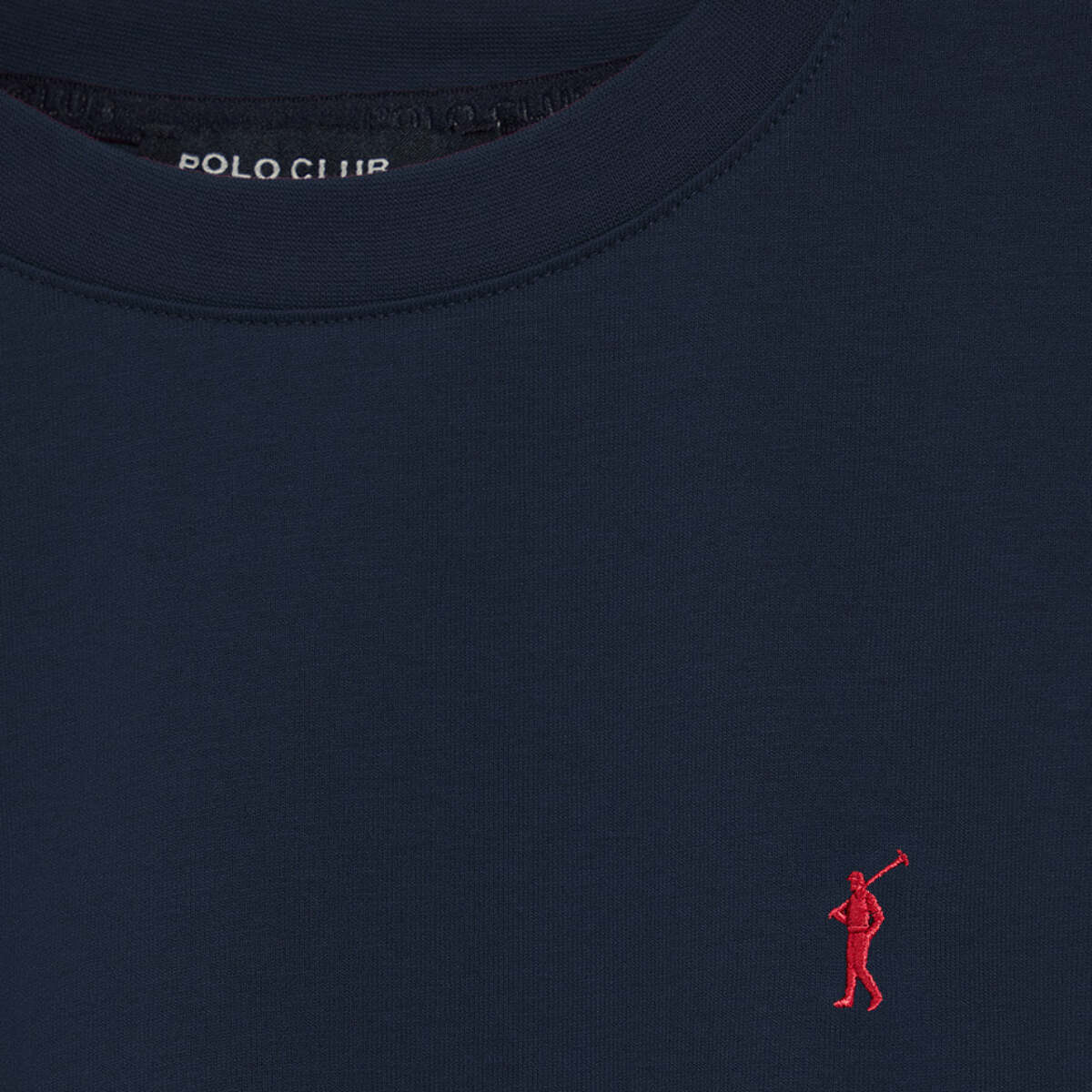 Maglietta blu marino a girocollo e logo Rigby Go ricamato