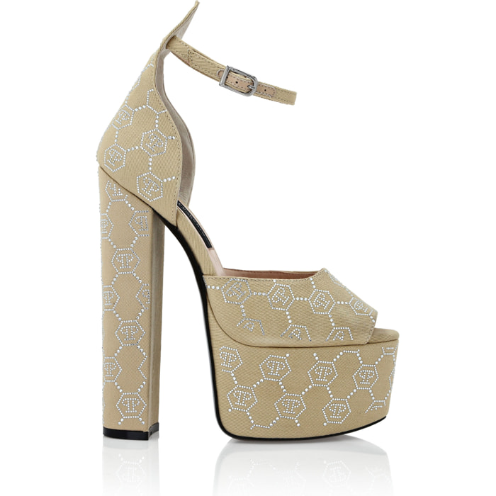 PHILIPP PLEIN Sandalias Tacones Altos MONOGRAM