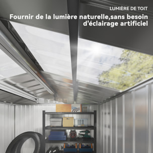 Abri de jardin - cabanon porte verrouillable - 213 x 130 x 185 cm - tôle d'acier anthracite