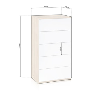 Cómoda Akari Blanco Artik (Blanco Mate) - Roble Canadian