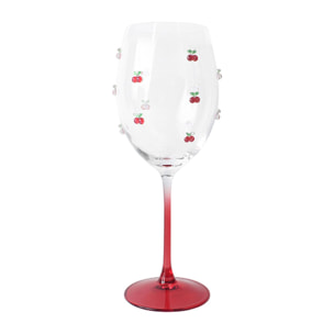 Lot de 4 verres à pied 43,5cl à motif cerise CERISE