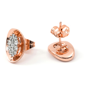 Pendientes Cafor acabado oro rosa 18k