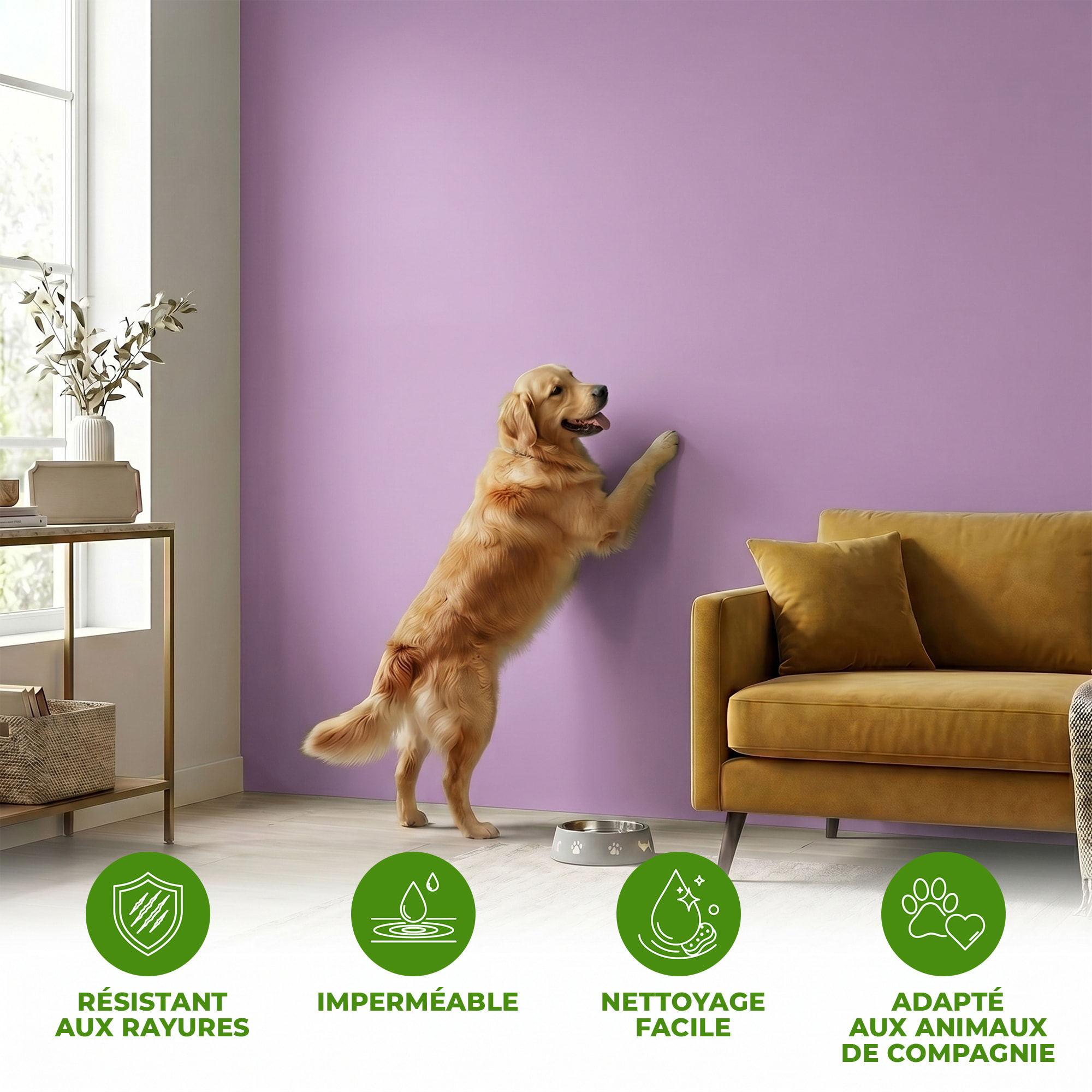 Rouleau adhésif décoratif Vinyle au Mètre - Lilas - Sticker Lavable Imperméable Mur Cuisine Meubles