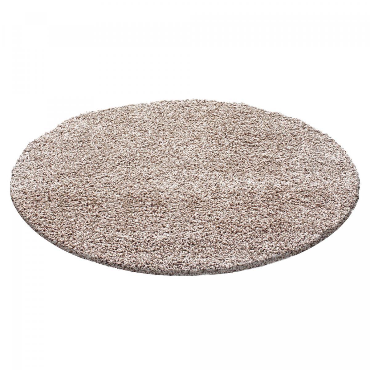 Tapis poils longs shaggy tissé motif uni ROCA