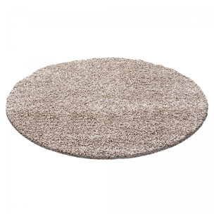 Tapis poils longs shaggy tissé motif uni ROCA
