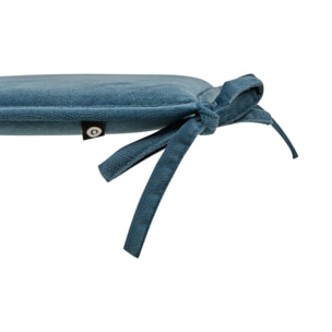 Galette de chaise Lilou bleu canard D38x38cm