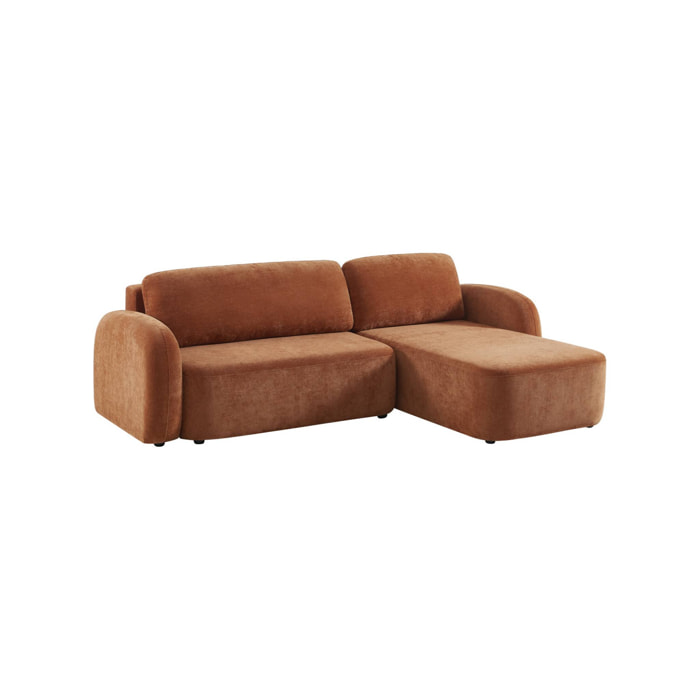 Canapé d'angle réversible convertible 3 places tissu avec coffre NOUMA