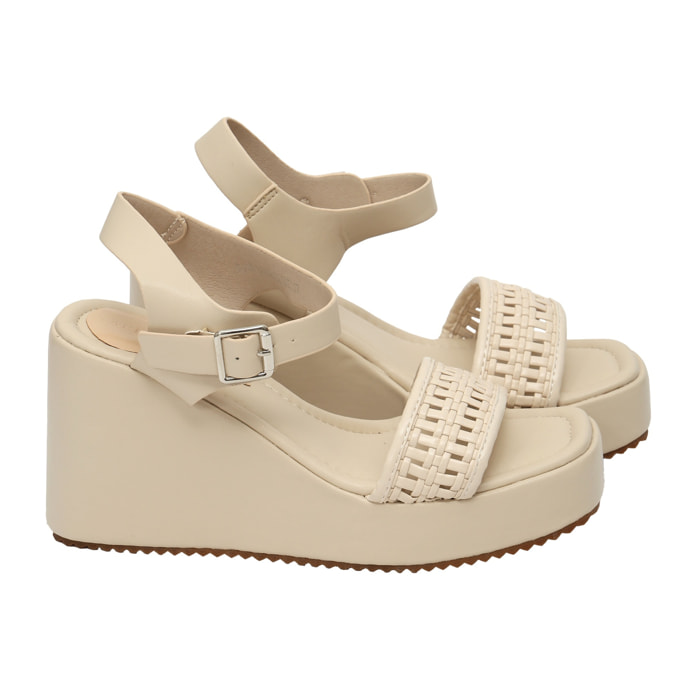 Sandali zeppa - tacco 9,50 cm - plateaux 3,0 cm