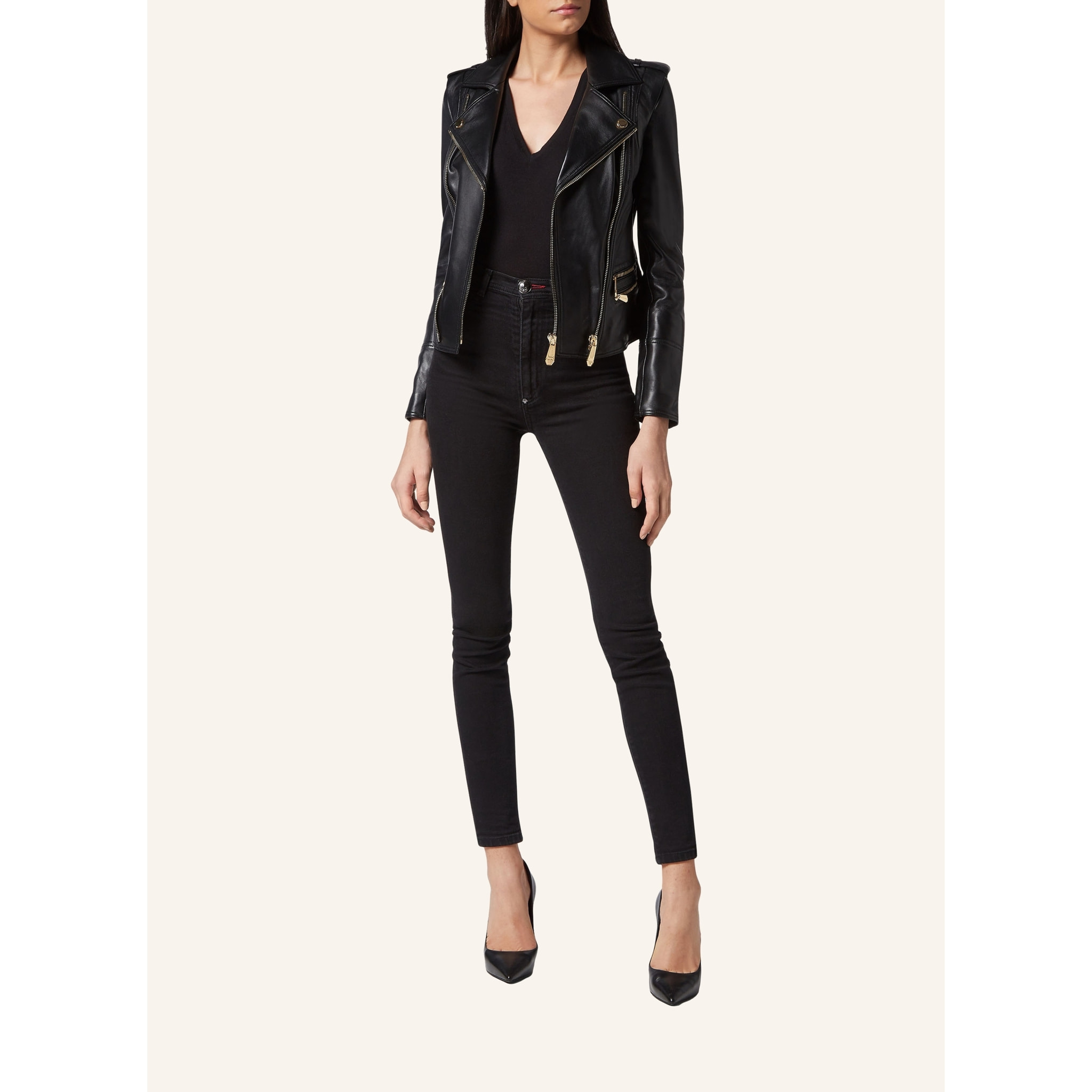 PHILIPP PLEIN Giacca biker in pelle