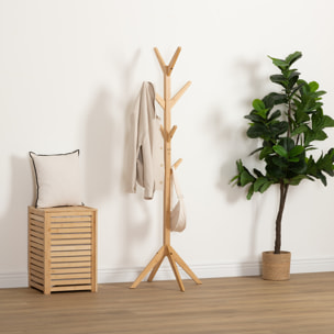 Porte-manteaux 8 crochets bambou