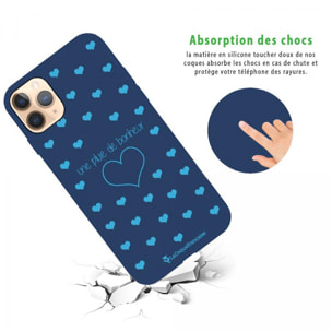 Coque iPhone 11 Pro Max Silicone Liquide Douce bleu nuit Pluie de Bonheur Bleu La Coque Francaise.